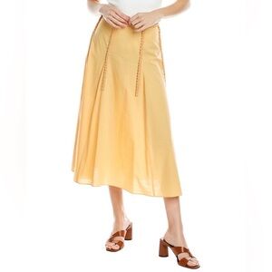 VINCE Braid Trim Paneled Skirt in Orange Size 4